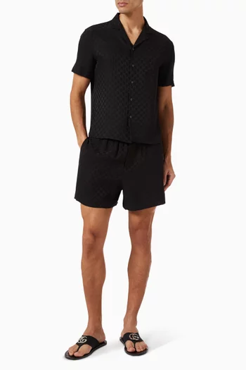 GG Jacquard Bowling Shirt in Silk