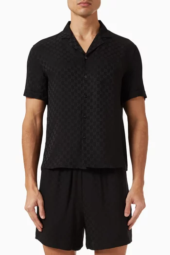 GG Jacquard Bowling Shirt in Silk