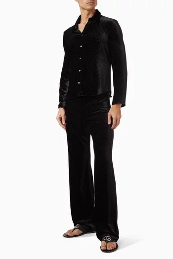 GG Shirt in Stretch Velvet Devoré