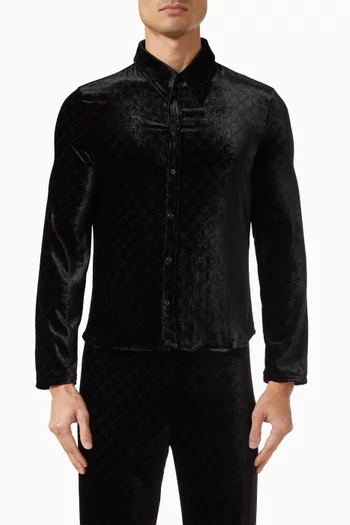 GG Shirt in Stretch Velvet Devoré
