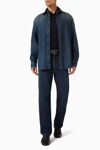 Embroidered Polo Shirt in Cotton Pique