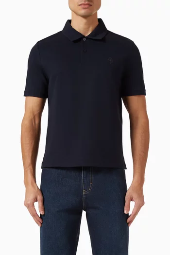 Embroidered Polo Shirt in Cotton Pique