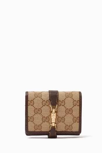 محفظة جاكي متوسطة قنب بشعار حرفي GG