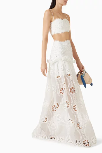 Corseted Maxi Skirt in Lace