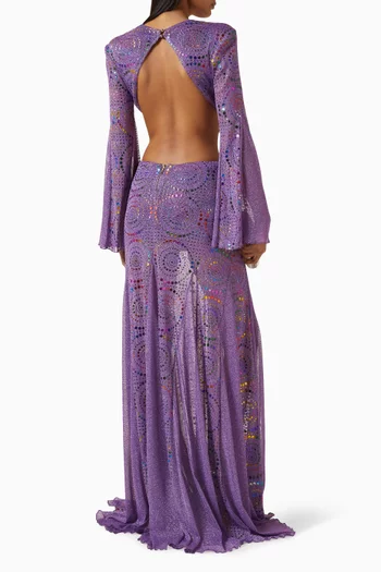 Foil-print Gown in Jersey