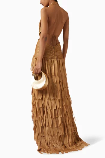 Embellished Tiered Dress in Chiffon