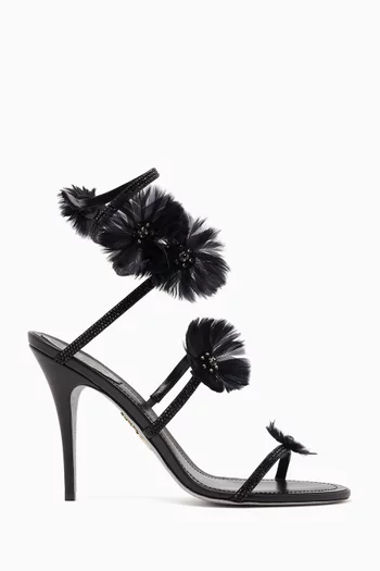 صندل مزين بزهور بكعب 105 مم