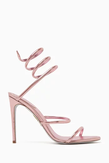 صندل كليو بتصميم لامع بكعب 105 مم جلد