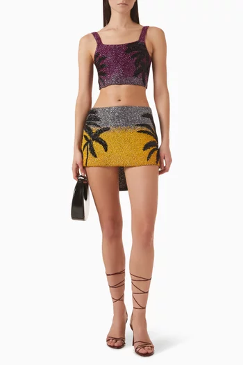 Palm Dusk Embellished Crop Top