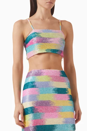 بلوزة نيرينا قصيرة مزينة بتطريزات