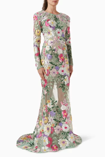 Juliette Floral-embroidered Gown