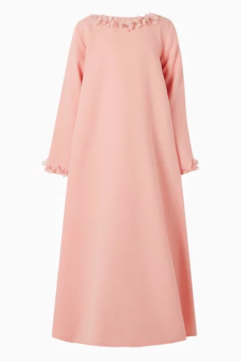 Floral-embellished A-line Dress