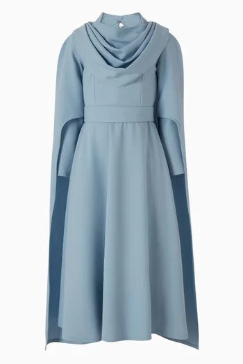 Cowl-neck Flared Dress