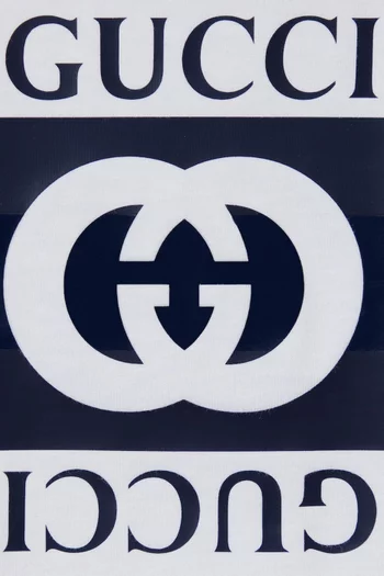 تي شيرت بطبعة شعار الماركة قطن