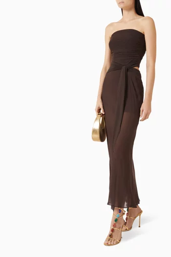 فستان جيهنايا بفتحة رقبة بلا حمالات