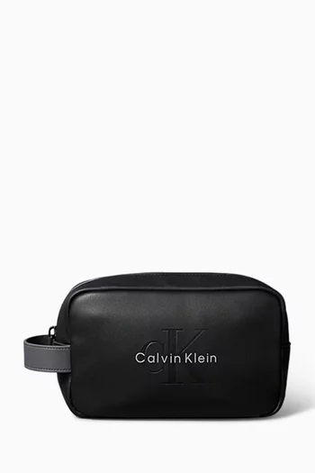 Embossed Monologo Wash Bag