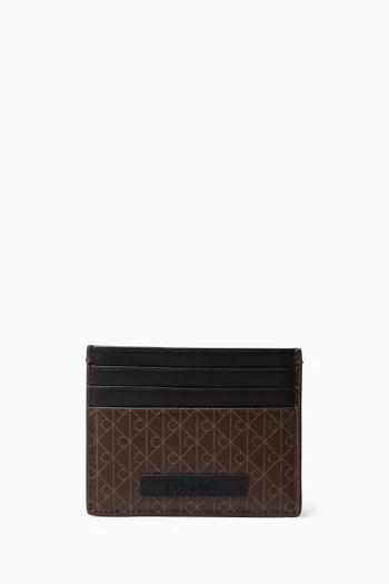 Emblem Card Case in Faux Leather