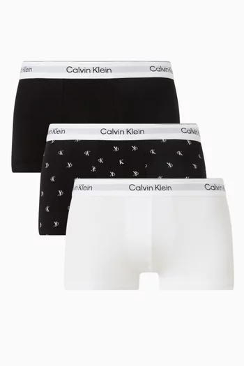 Low Rise Trunks in Icon Cotton Stretch, Set of 3
