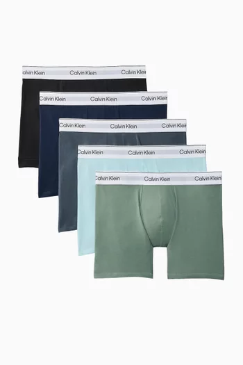 Boxer Briefs in Stretch Cotton, Set of 5