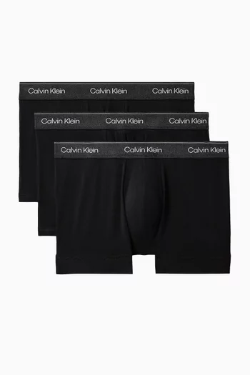 Logo Boxer Briefs in Stretch Cotton, Set of 3