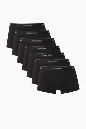 Logo Low-rise Trunks in Cotton, Set of 7