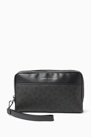 حقيبة صغيرة بنقشة شعار العلم المميز للماركة