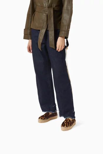 حذاء إسبادريل بنعل مزدوج شمواه جلد عجل