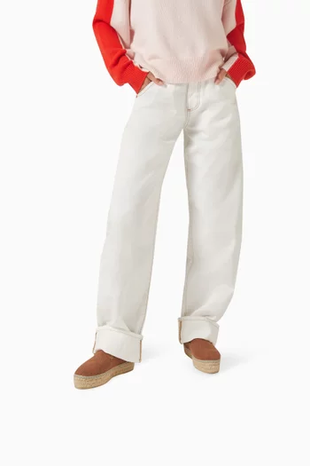 حذاء إسبادريل بنعل مزدوج قنب خشن منسوج