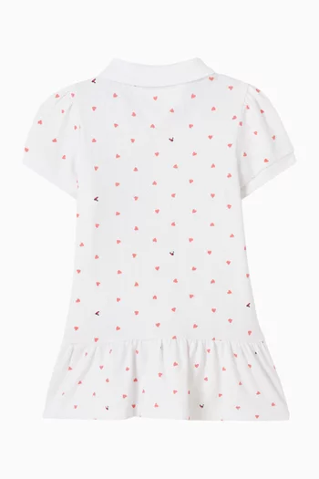 فستان بولو بطبعة قلب بونتيل 