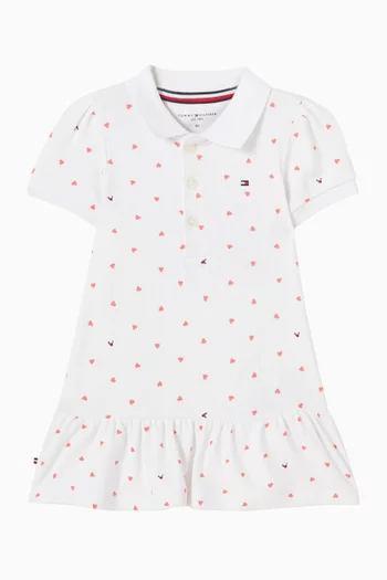 فستان بولو بطبعة قلب بونتيل 