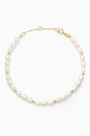 سوار كيكو جولي مزين باللؤلؤ ذهب عيار 18