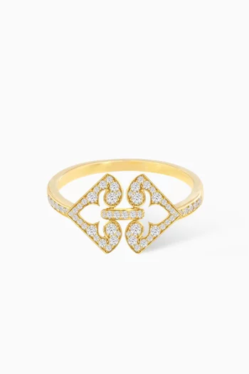 Lace Arabesque Diamond Ring in 18kt Yellow Gold