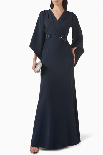Embellished Wrap-style Dress