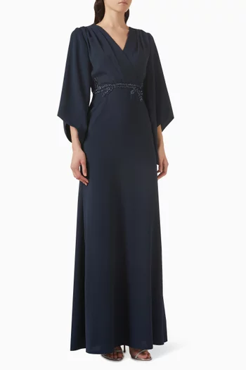 Embellished Wrap-style Dress