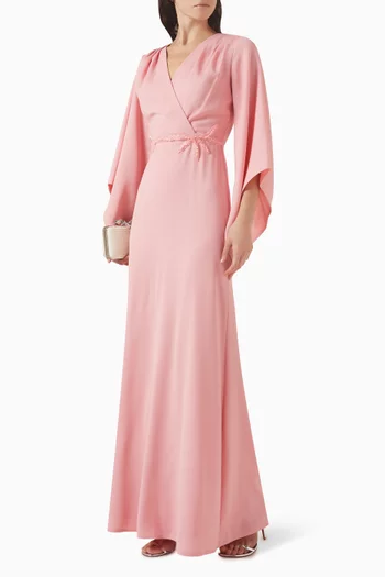 Embellished Wrap-style Dress