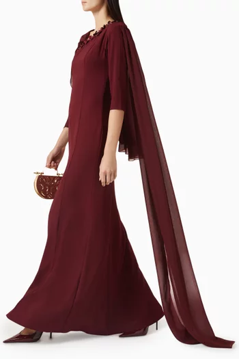 Bead-embellished Floral Dress