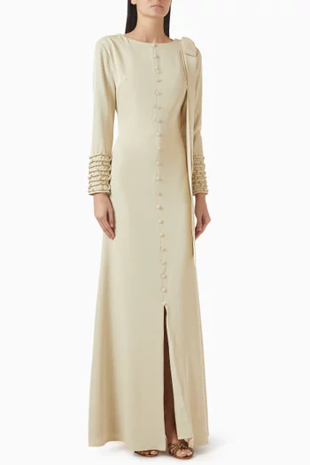 Embellished Button Dress