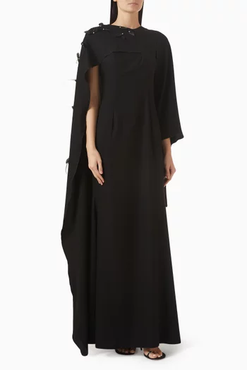 Embellished Cape Dress