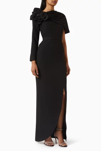 Embellished 3D Floral-applique Dress