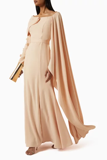 Bead-embellished Cape Dress