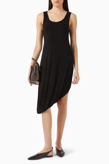 فستان متوسط الطول بدرابيه