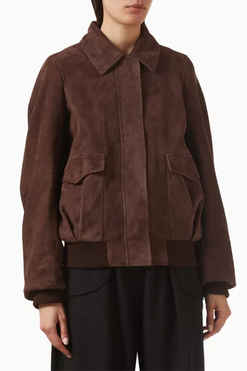 جاكيت بومبر بقصة فضفاضة شمواه