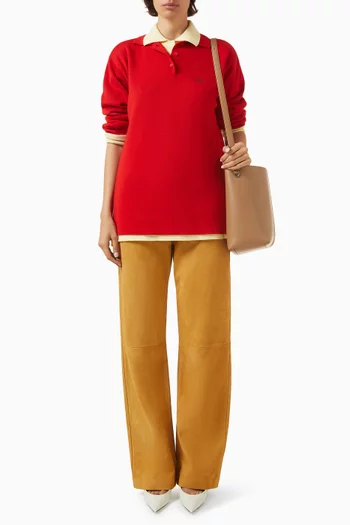 بنطال جينز بقصة ساق مستقيمة ومقسم لأجزاء شمواه