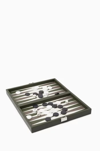 Phileas Miniature Travel Backgammon Set in Leather