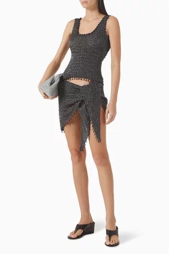 سارونغ انا بتصميم كروشيه يدوي قطن