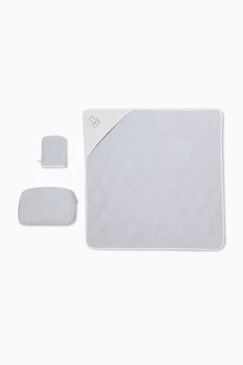 Embroidered Baby Bath Set in Cotton-terry