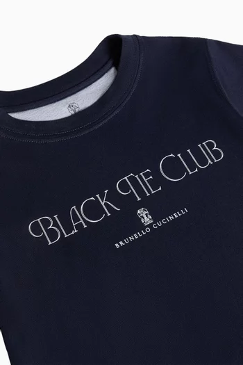 تي شيرت بطبعة شعار الماركة قطن وجيرسيه