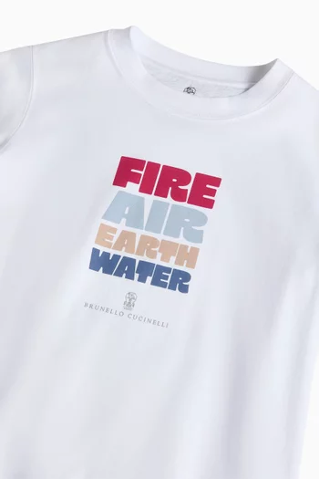 تي شيرت مزين بطبعة قطن جيرسيه