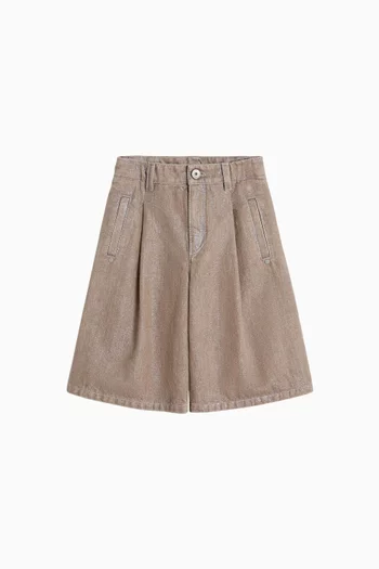 Bermuda Shorts in Lamé Cotton