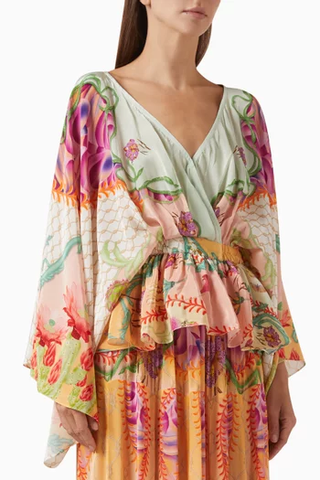 بلوزة بدرابيه كريب طبيعي